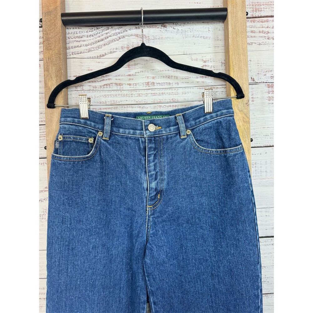 Lauren Jeans Co. Women's Petite High-Rise Straight Leg Jeans Blue - Picture 3 of 12